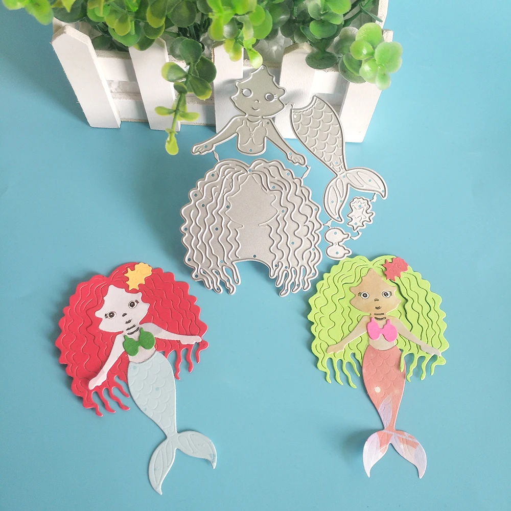 

New Mermaid cutting dies DIY scrapbook, embossed card making, photo album decoration, handmade craft