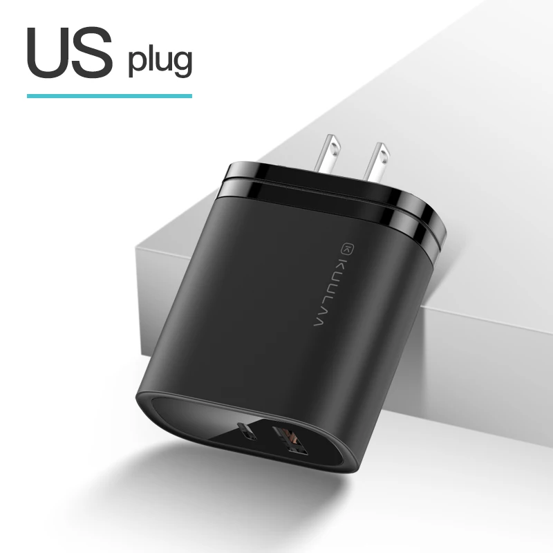 US Black KUULAA Quick Charge 4,0 3,0 36 Вт USB зарядное устройство PD 3,0 Supercharge Быстрая зарядка зарядное устройство для телефона для Xiaomi Mi 9 8 iPhone X XR XS Max - Тип штекера: US Black