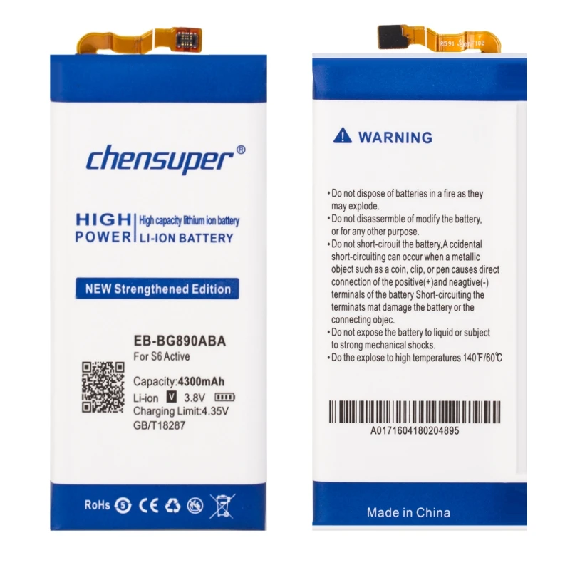 Chensuper-bater&iacute;a para Samsung Galaxy S6 Active G890A G870A Galaxy S6 Active, bater&iacute;a de 4300mAh, EB-BG890ABA, LTE-A y SM-G890, SM-G890A-2