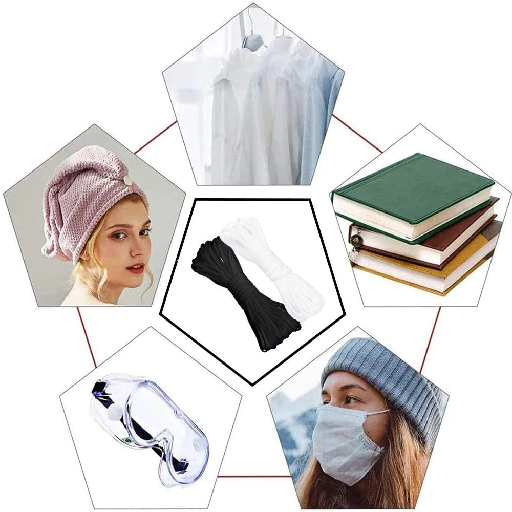 

10/20 Yards Elastic Band 3mm 5mm Elastic String Cord Heavy Stretch Sewing Rubber Band DIY Clothing Craft Sewing Accessories