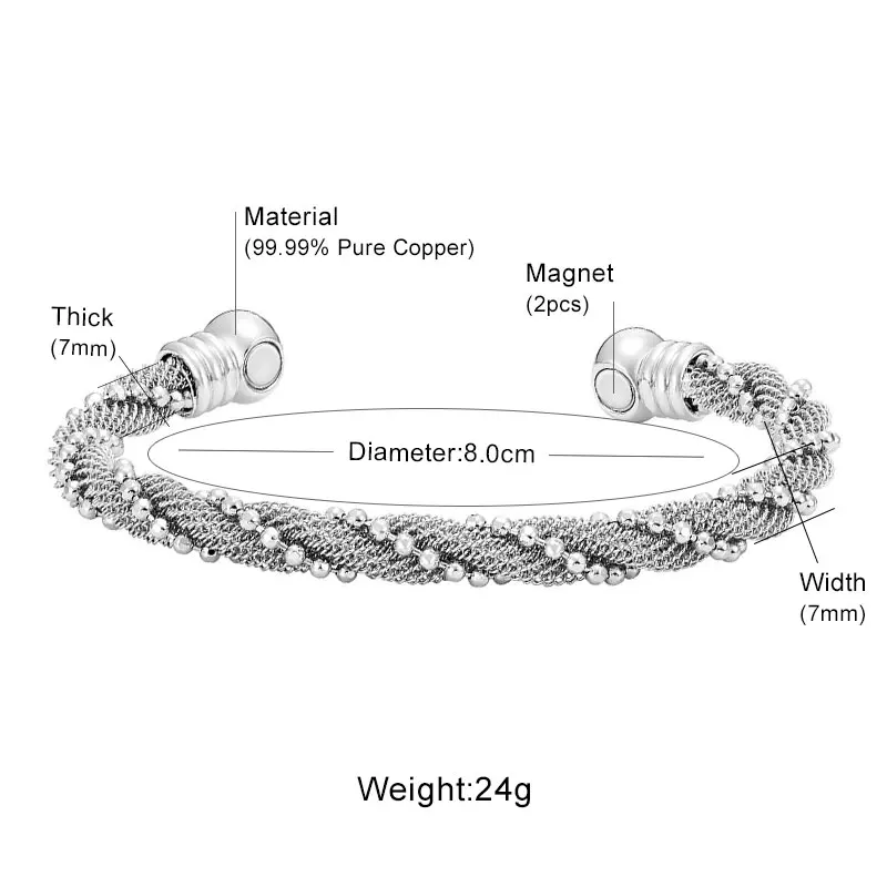 Vivari Magnetic Pure Copper Bracelets Health Jewelry For Promoting Blood Circulation Fahsion Accessories | Украшения и аксессуары