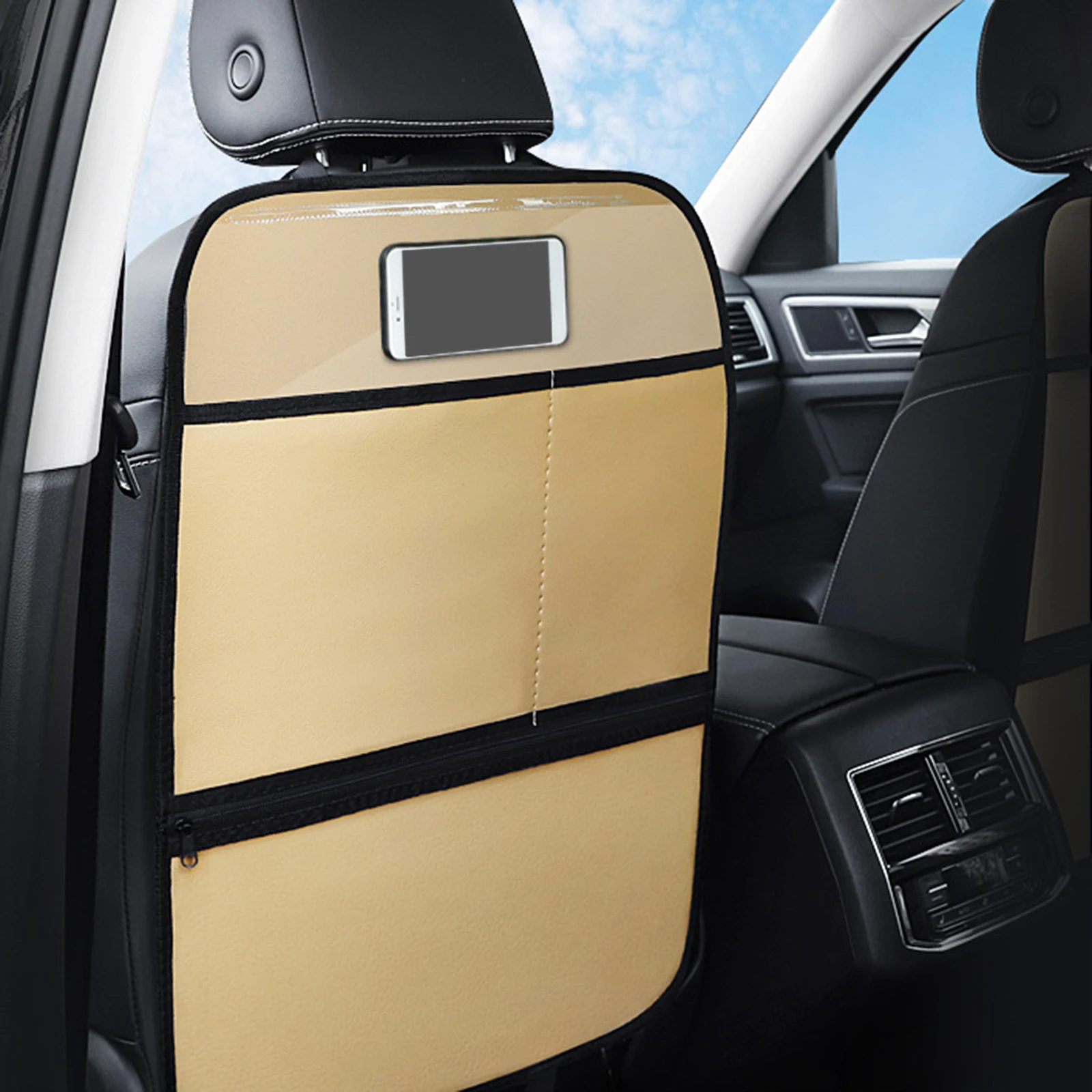 

Kick Mats Back Seat Protector, Seat Back Protector for Kids Feet - Kick Guard with Storage Organizer Pocket