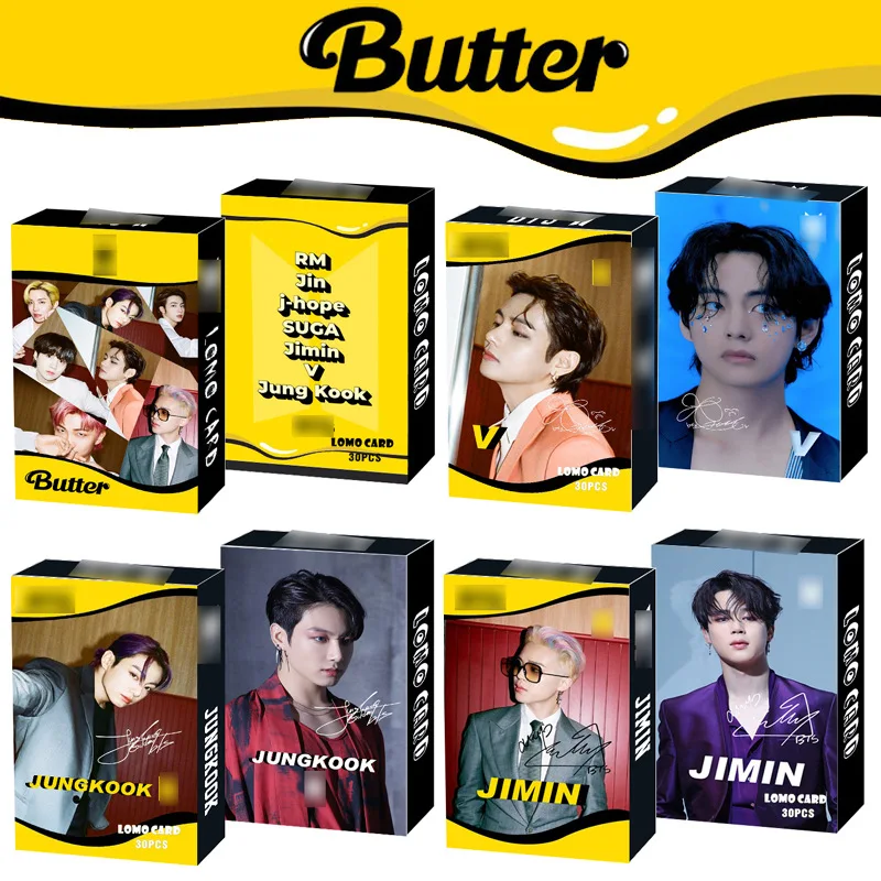 

30Pcs/Set KPOP Bangtan Boys New Album Lomo Cards Butter Butter Lomo Gift All Styles Collective Blessing Favorites Photocards