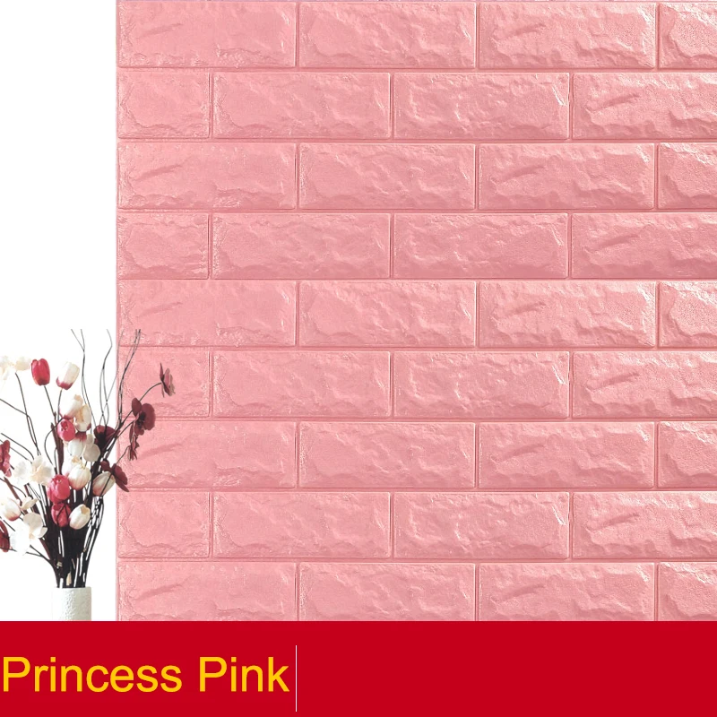 Princess Pink Самоклеющиеся водонепроницаемые ТВ фоновые обои-с рисунком кирпича 3D стикер стены гостиной обои для спальни декоративные 70*77 - Цвет: Princess Pink