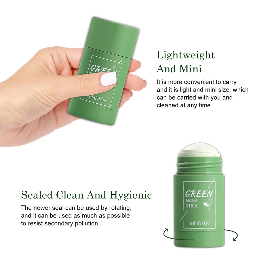 

40g Green Tea Cleaning Solid Mask Oil Control Acne Treatment Mask Moisturizing Depth Replenishment Mud Solid Mask Wholesale
