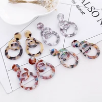 multi color acrylic earrings long pendant acetate hoop earrings boho acetate big drop dangle earing geometric jewelry
