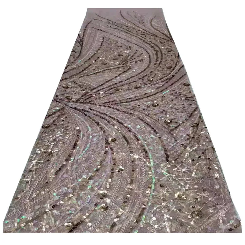 

Нигерийские кружева с блестками роскошный дизайн 5 ярдов африканская тюль кружева ткани Высокое качество французское Тюлевое кружево для в...