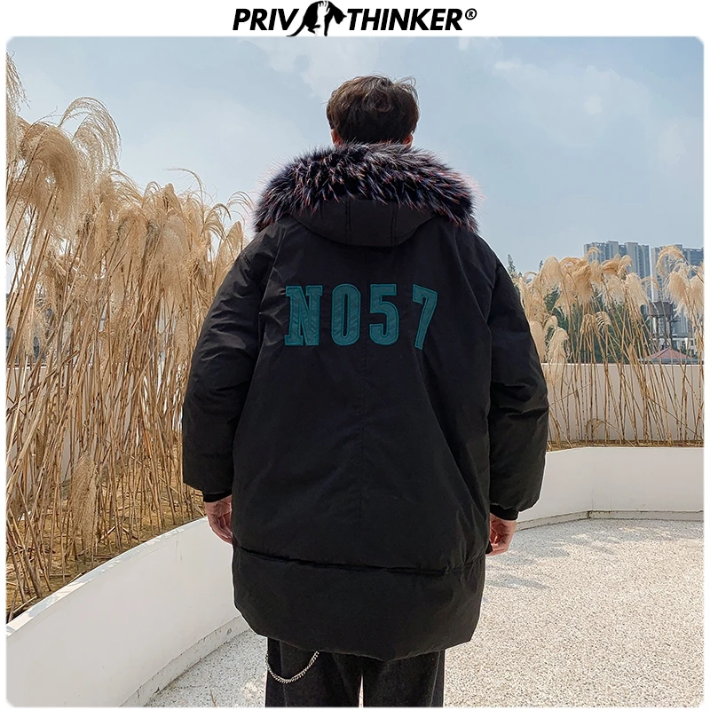 Privathinker 2019 Мужская зимняя утепленная куртка с капюшоном и меховым воротником