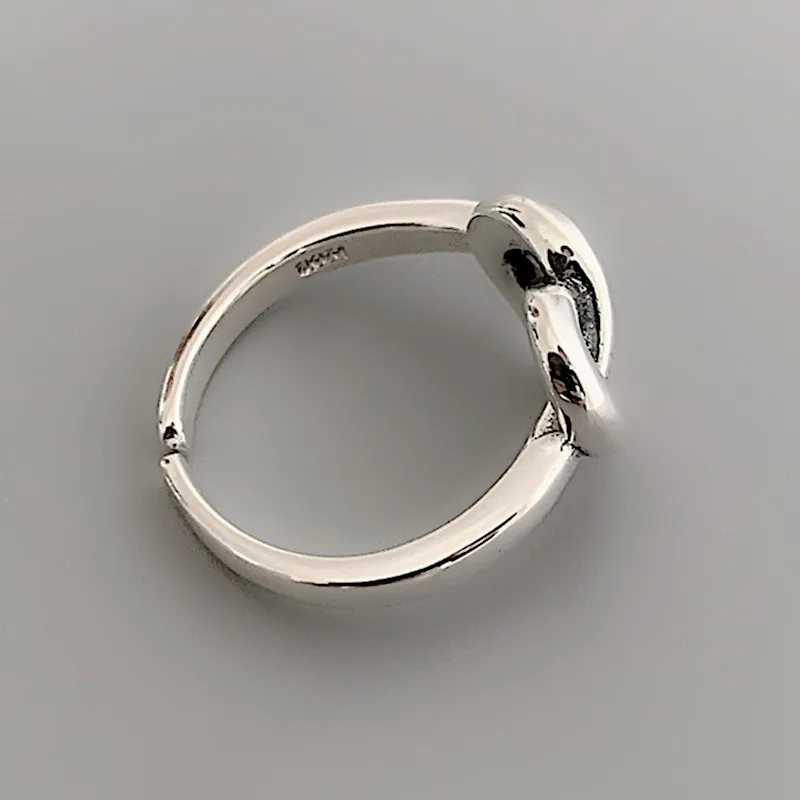 

Vintage 925 Sterling Silver Adjustable Heart Rings For Women Wedding Jewelry Bijoux anillos Drop Shipping jz089