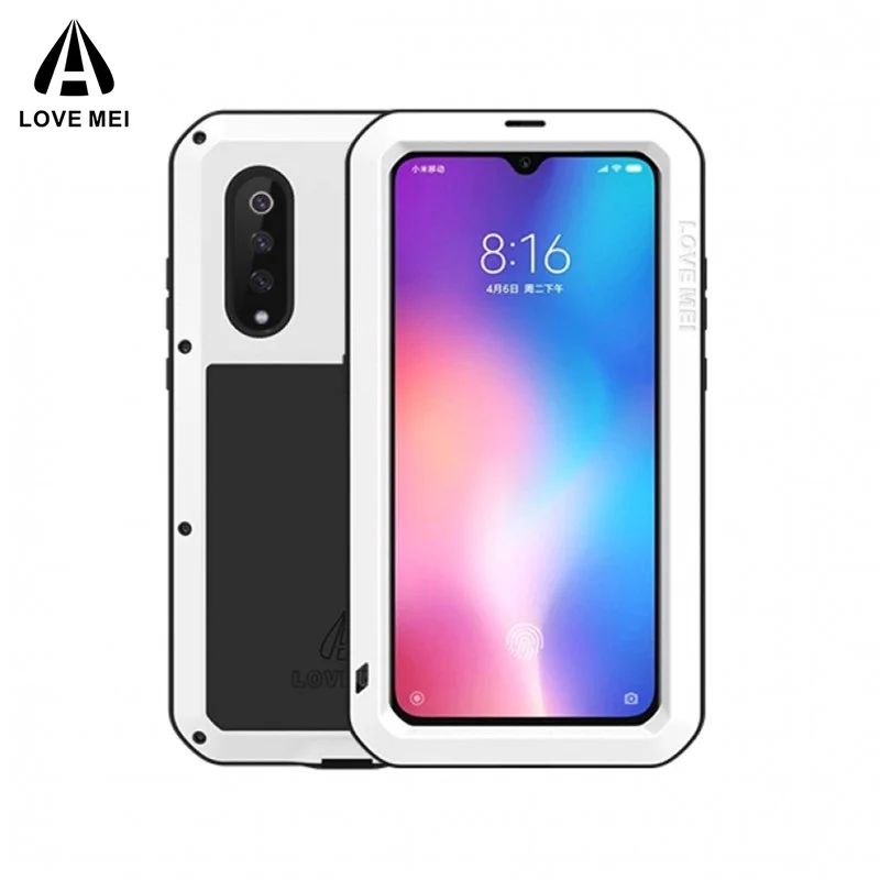 Чехол Love Mei для Xiaomi 8 9 Max 2 3 Оригинальный алюминиевый металлический + Gorilla Glass Shock Drop