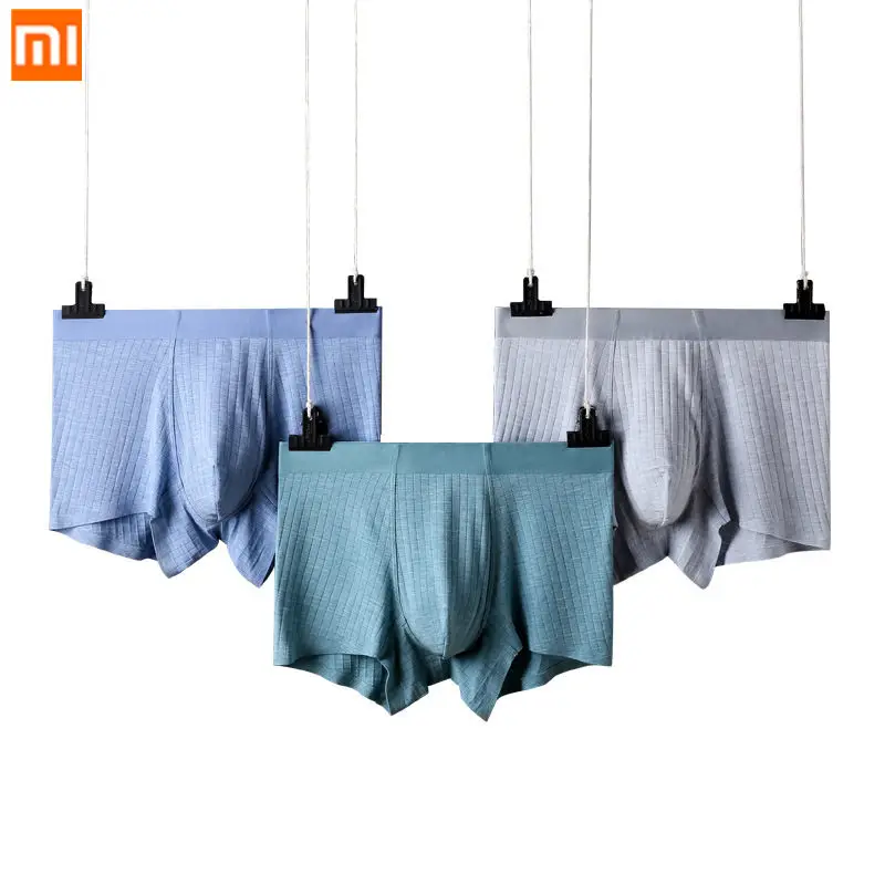 3 шт./лот, Xiaomi Mijia, высокое качество, мужское нижнее белье, Модальные бесшовные хлопковые дышащие трусы, мужские антибактериальные трусы-боксеры