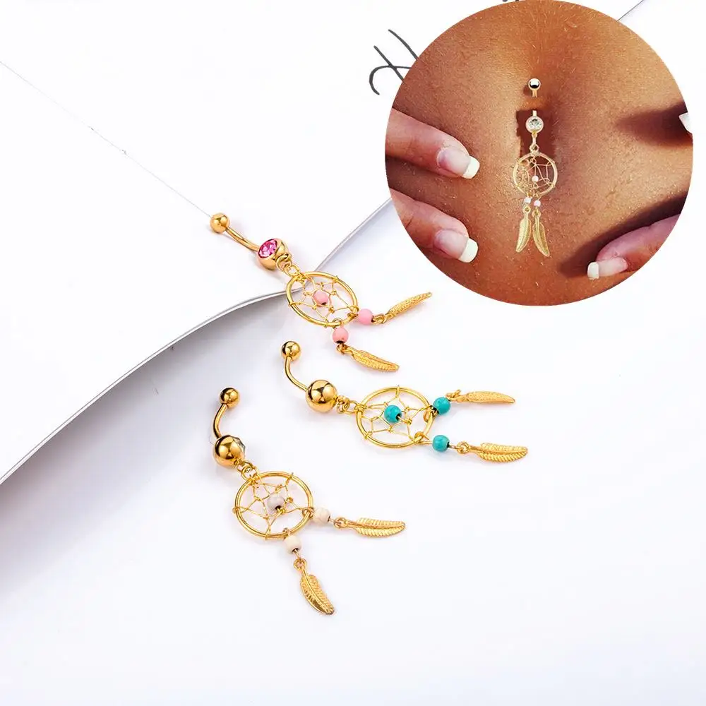 Лист Длинная подвеска для пупка кольца милое Сияющее Кольцо со стразами