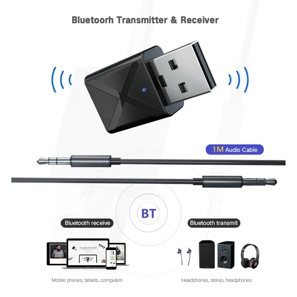 Bluetooth передатчик приемник 2 в 1 беспроводной аудио адаптер 5 0 автомобильный