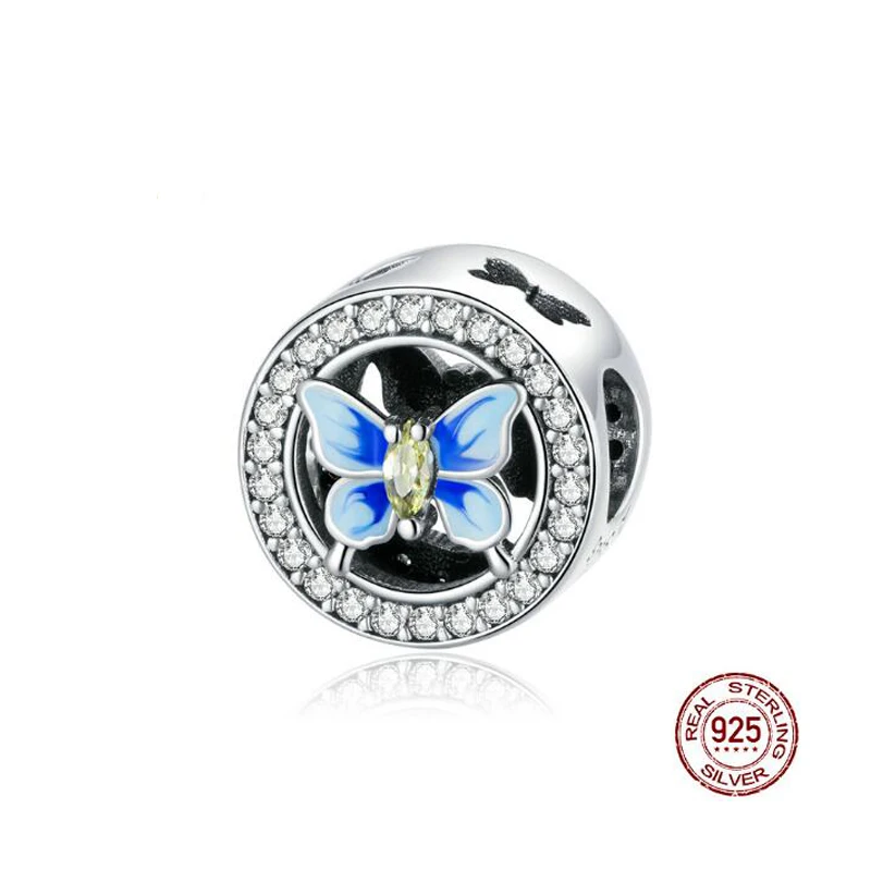 

925 Sterling Silver Colorful Butterfly CZ Charm Beads for Original Bracelet Silver 925 DIY Jewelry Accessories Dropshipping