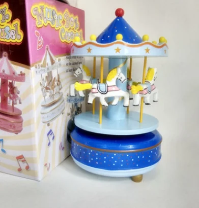 style 3 Круглые музыкальные шкатулки Merry-go-round, Геометрическая музыкальная декорация для детской комнаты, подарки унисекс, Деревянная Рождественская карусель, коробка для дома, декорация lf676 - Цвет: style 3