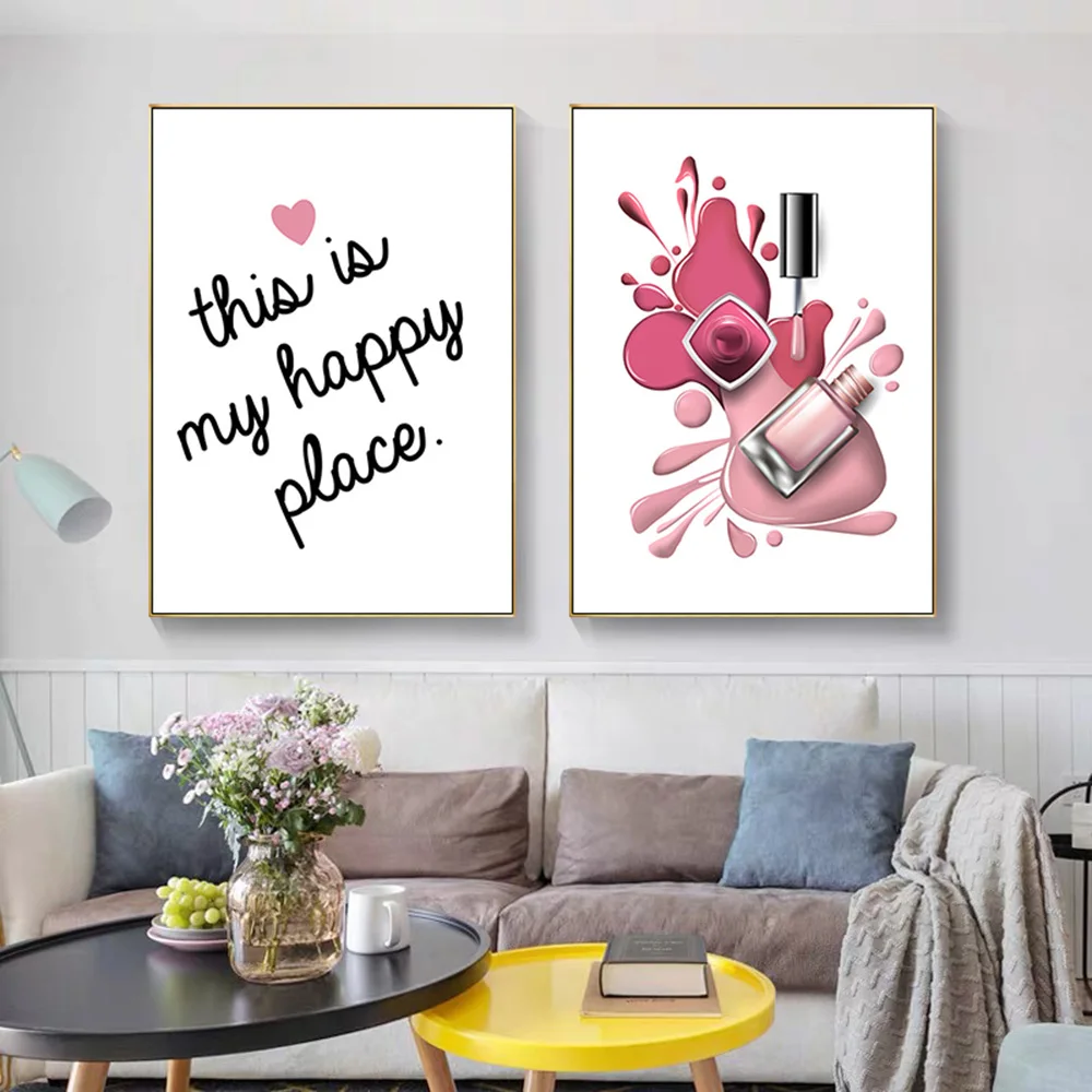 

Nordic Nail Polish Wall Art Canvas Painting Print Posters Modern Modular Picture Fashion Art Pictures For Salon Decor Unframed