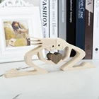 Деревянная парная прекрасная фигурка для домашнего декора, настольные скульптуры, украшение для гостиной, аксессуары, подарок для любви для нее