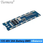 Turmera 13S 20A 48V 52V 18650 литиевый аккумулятор BMS защищенная доска с балансировкой для электрического велосипеда 13S6P и аккумулятора электроскутера