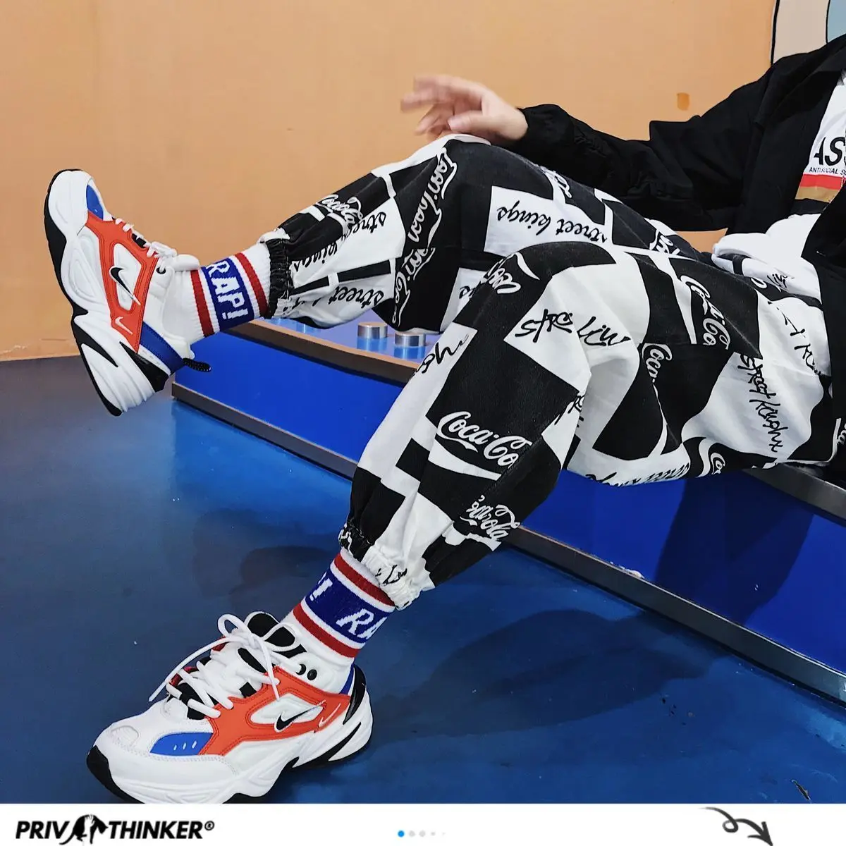 Мужские брюки шаровары Privathinker в стиле хип хоп повседневные с буквенным принтом