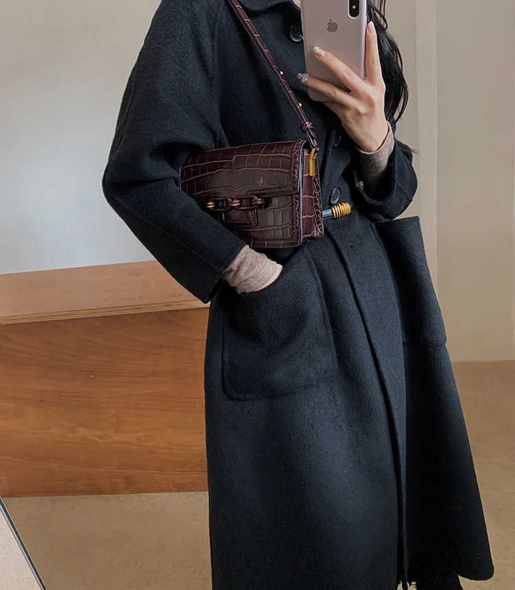 

Flap Saddle bag animal print alligator leather shoulder bag women vintage totes handbag crossbody messenger bag coffee black