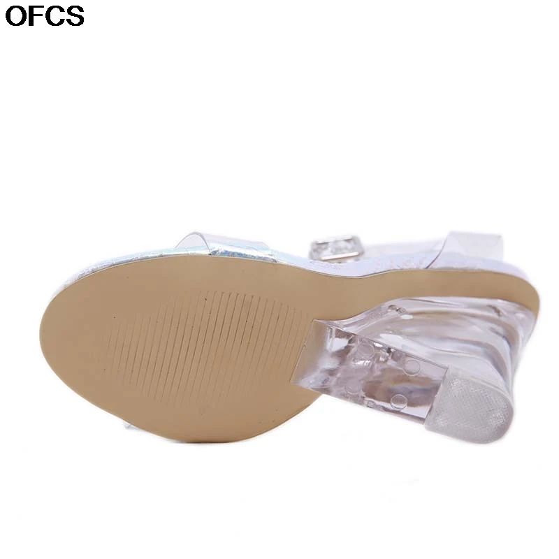 Новинка лета 2020 женские сандалии на высоком каблуке с кристаллами из пвх