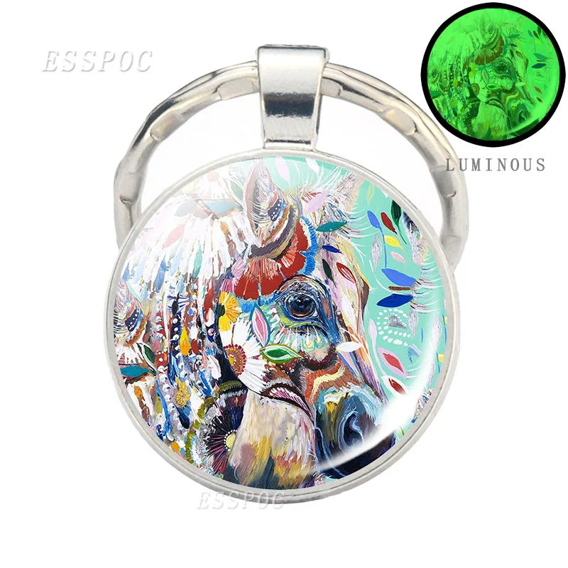 Светящийся цветной брелок в виде животных с изображением слона собаки павлина