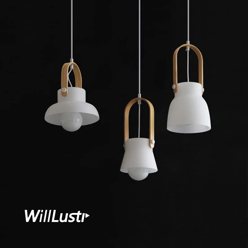 

Modern Glass Pendant Lamp Creative Wood Suspension Light Cafe Bar Restaurant Dinning Room Bedside Minimalist Hanging Lighting