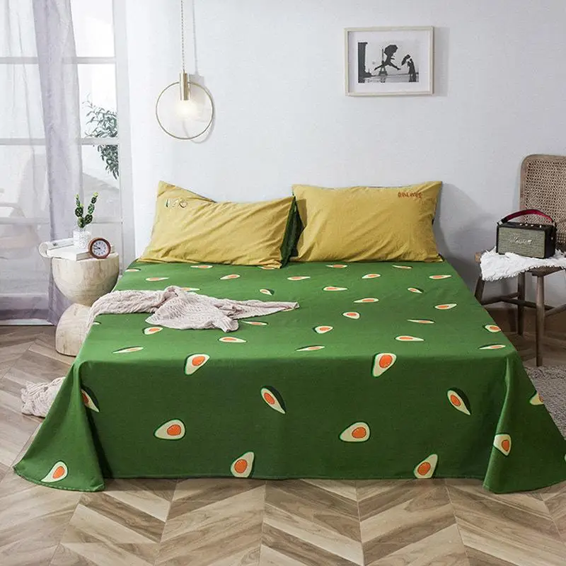 

100% Cotton Plaid Flat Sheet For Children Adults Single Double Bed Flat Bedsheets (No Pillowcase) XF743-3