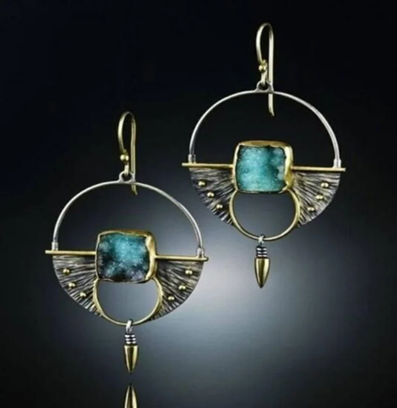 Винтажные индийские этнические полые круглые длинные висячие серьги Висячие для