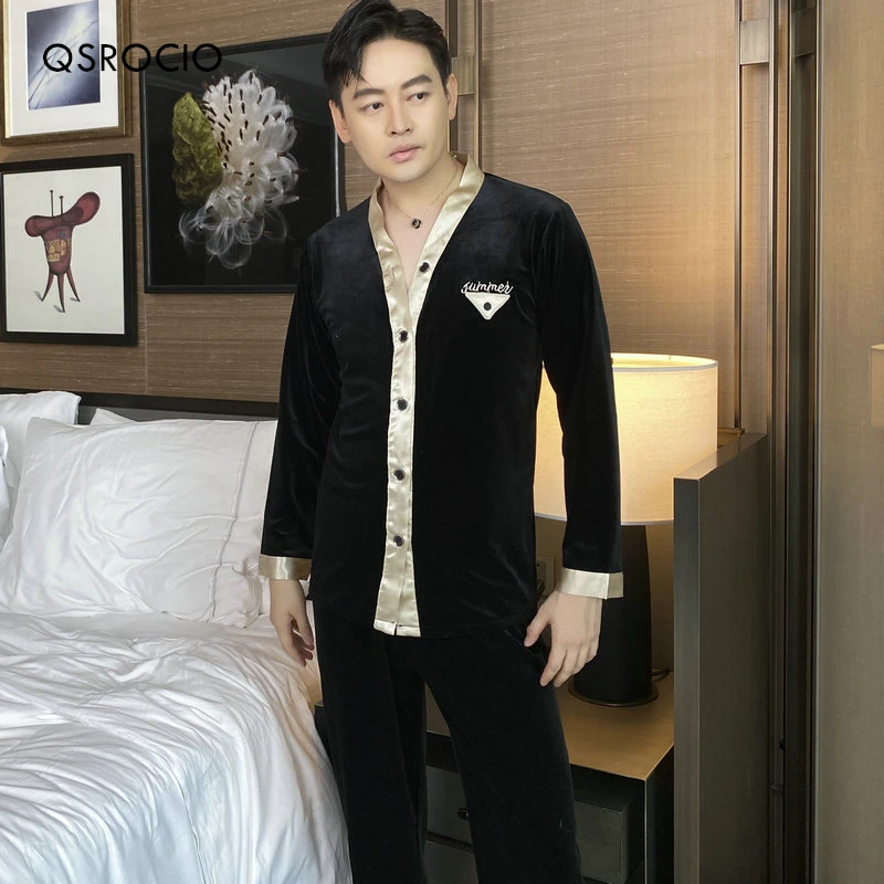 Высококачественный Женский пижамный комплект QSROCIO бархатная одежда для сна с