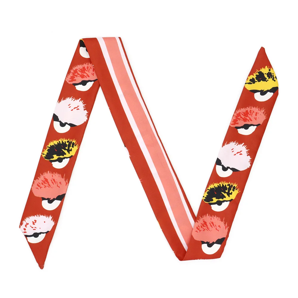 Новый маленький монстр печати женщин Шелковый Riband ручки сумки шарф небольшой