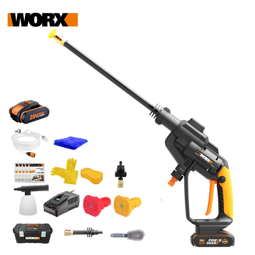 للبيع Worx Hydroshot 20 فولت المحمولة آلة غسل سيارات WG620E.3 ارتفاع ضغط حديقة أداة غسالة آلة المحمولة اللاسلكية قابلة للشحن