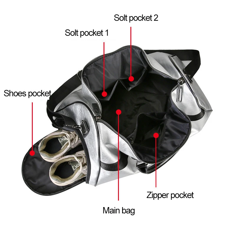 Женская спортивная сумка из искусственной кожи для фитнеса и спортзала