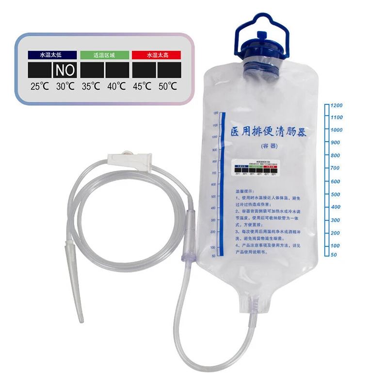 

New Silicone Enema Bag Colon Cleans Vaginal Cleaning Flusher Constipation Kit 1200ml Men Women Reusable Medical Home Set