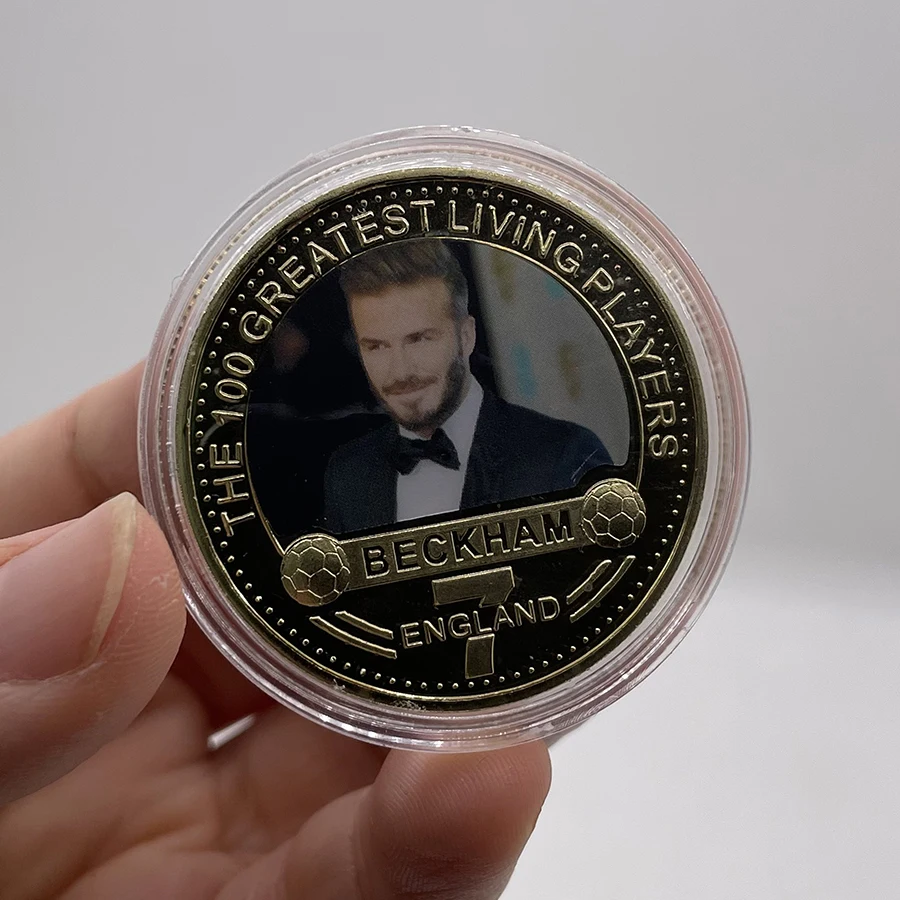 Английский футбол звезда Дэвида Бекхэма позолоченные памятные монеты футбола