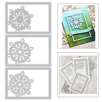 2020 new rectangle frame layered metal cutting dies for diy cut paper making christmas snowflake background card scrapbooking