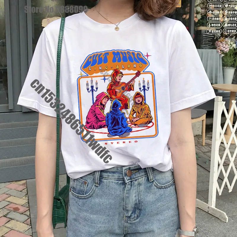 Футболка Satan Demon Women Harajuku страшный ужас Satanism Reaper футболка Grim Baphomet сатанист злая Woman