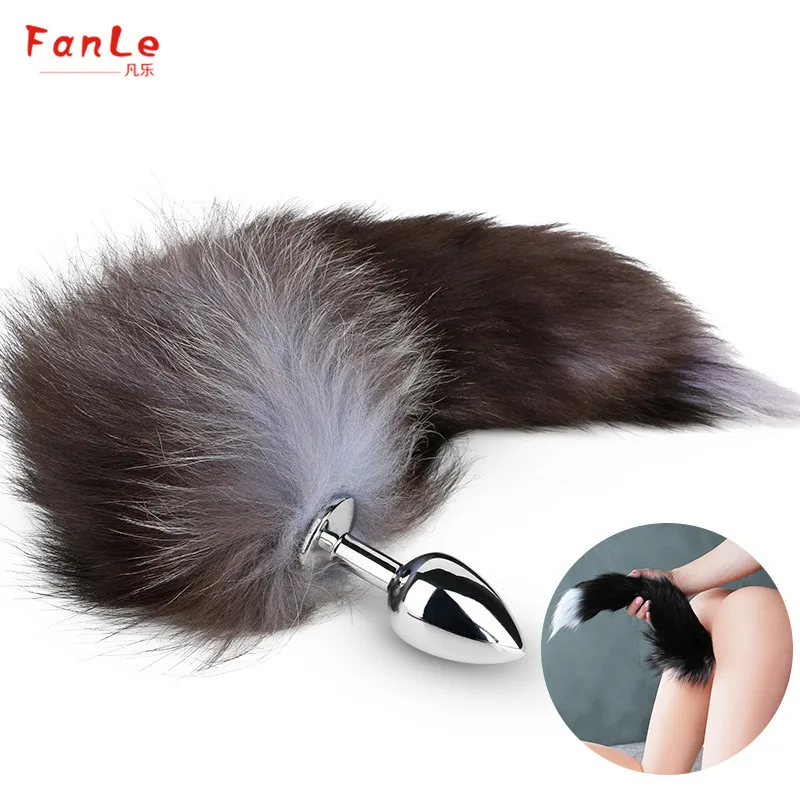 Лисий хвост Анальная пробка Анальное удовольствие шарик анальный стимулятор