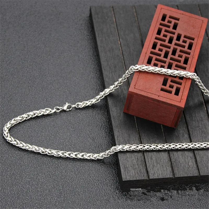 Wholesale cheap 4MM stainless steel keel chain necklace length 20-28inches fashion jewelry for men and women Top quality | Украшения и