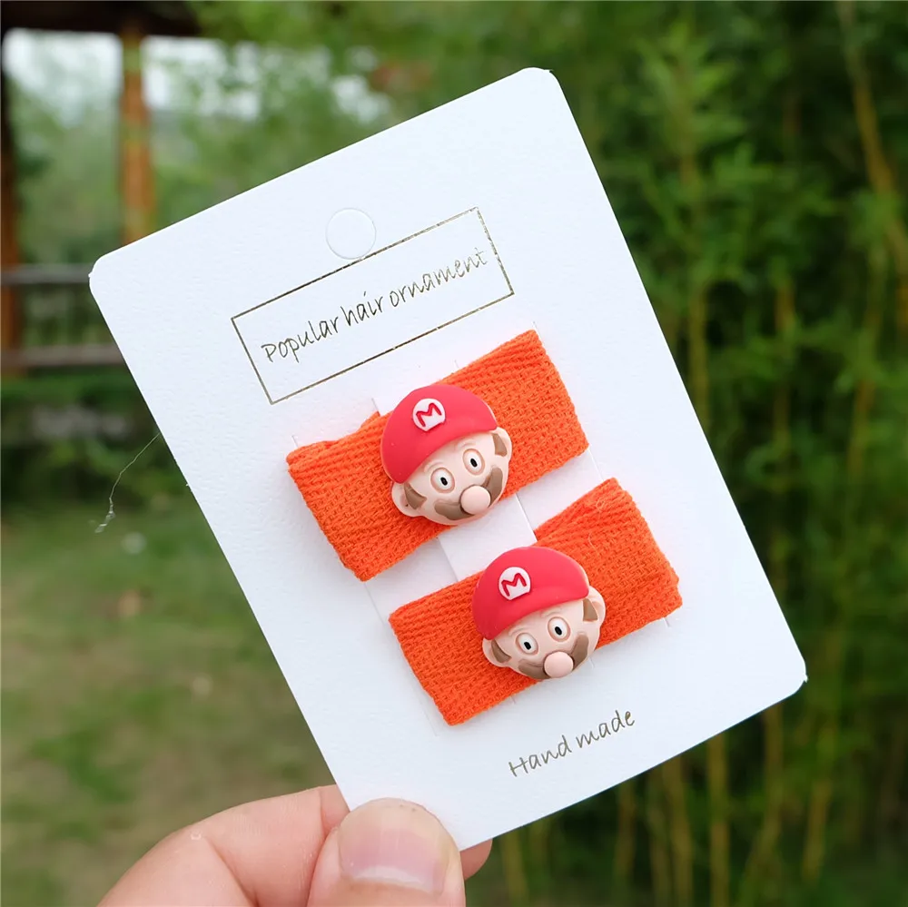 2 шт./компл. детские заколки для волос с рисунками животных цветные ленты