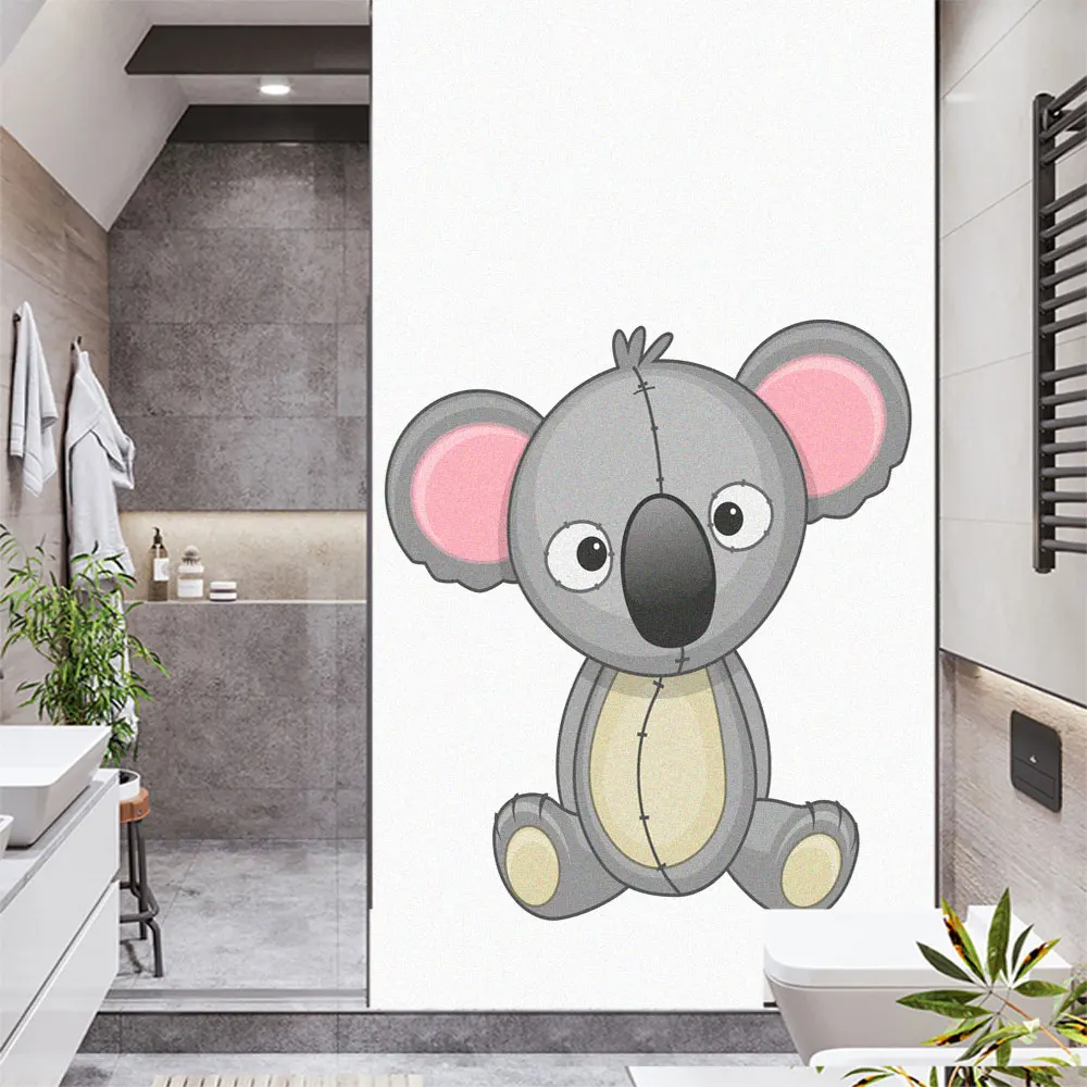 

Window Film Privacy Cute Animal-Koala Frosted No Glue Glass Sticker Sun Protection Heat Control Window Coverings for Homedecor