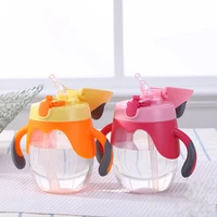 baby kids water sippy cup creative patchwork feeding cups with straws leakproof water bottles outdoor portable childrens cups