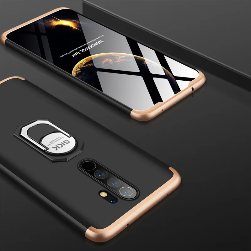 3-в-1 чехол для Xiaomi redmi note 8 Pro Чехол Крышка защитное кольцо магнетизм кронштейн анти-столкновения в виде ракушки для redmi note 8 Coque