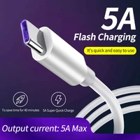mobile phone cable 5a super charge usb type c cable for huawei opp vivo quick charging fast charger cable for samsung galaxy