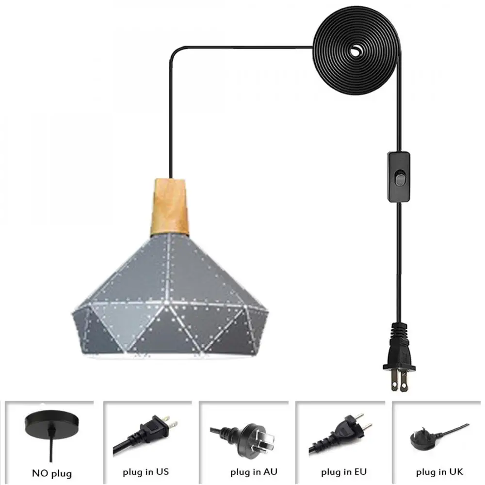 

Подвесной мини-светильник с серой отделкой, промышленный подвесной светильник педант, подвесной светильник с разъемом и резным металлическим абажуром