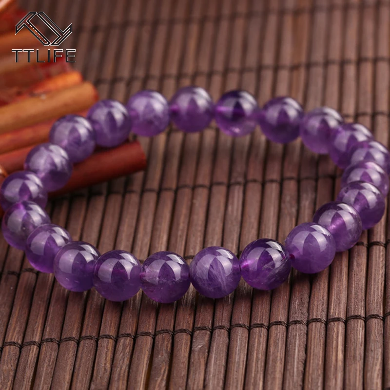 TTLIFE DIY фиолетовый прозрачный аметист хрустальный стакан круглый браслет из