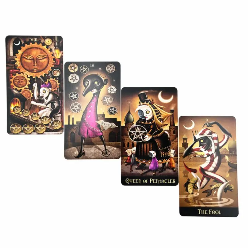Традиционный английский Deviant Moon Таро 78 карт колода Oracle игральных Семья вечерние