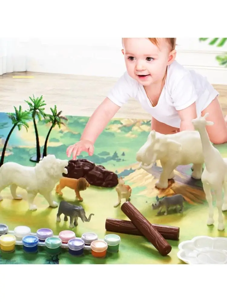 Фигурки животных игрушка сделай сам каракули для творчества красок рисования