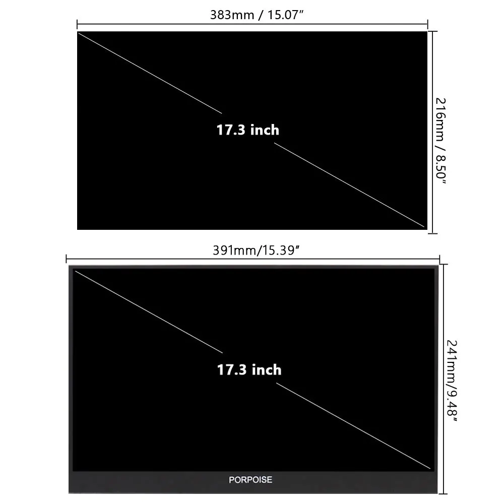 17,3 дюймов HDMI HD 1080P HDR type-C портативный монитор ips экран Автомобильный дисплей для PS4 xbox PC компьютер/динамик/мобильный телефон