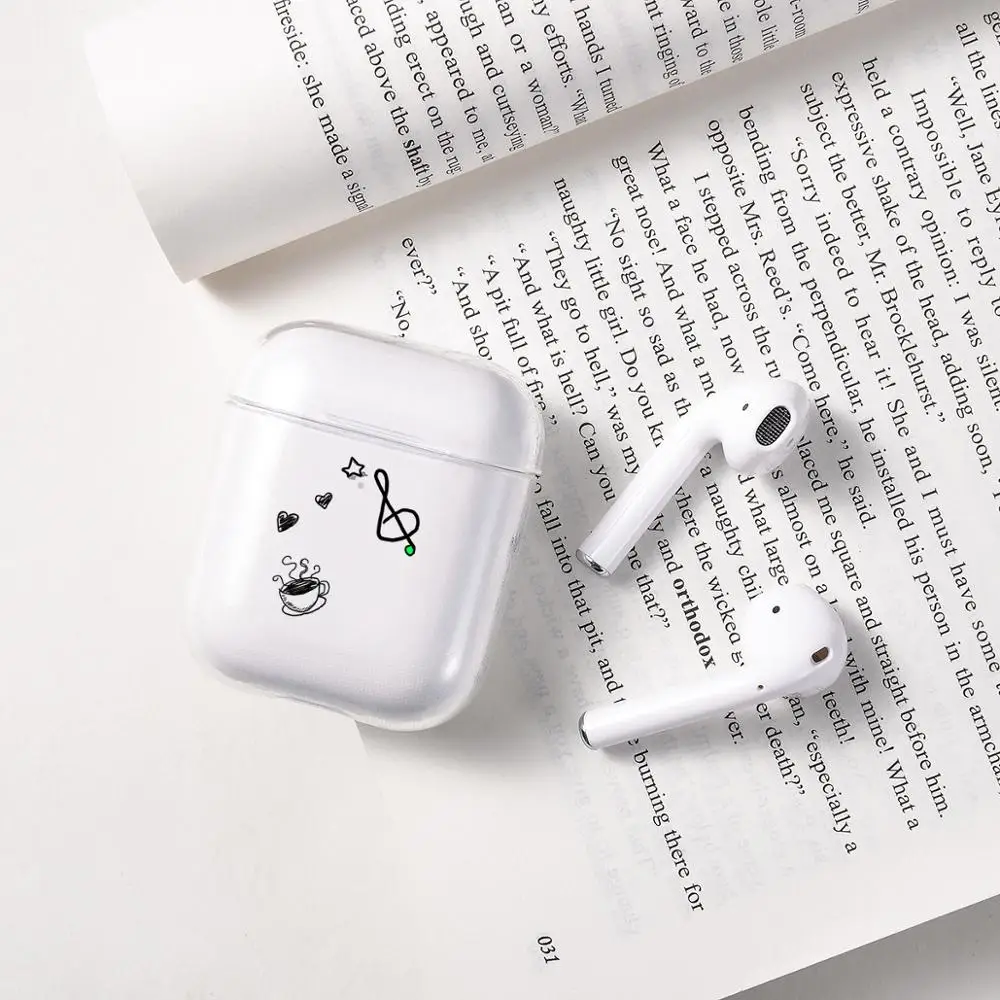 Мультяшный чехол для наушников Apple airpods Bluetooth силиконовый Airpods 1/2 прозрачный